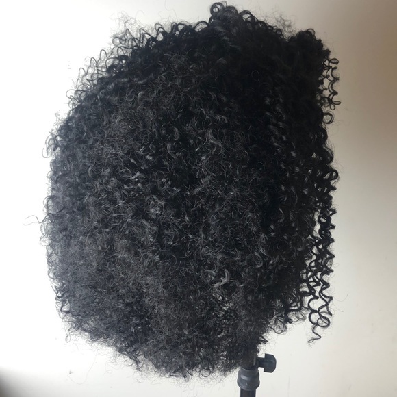 JAZ CURLY BRAZILIAN HUMAN HAIR BLEND C PART WIG main image 4